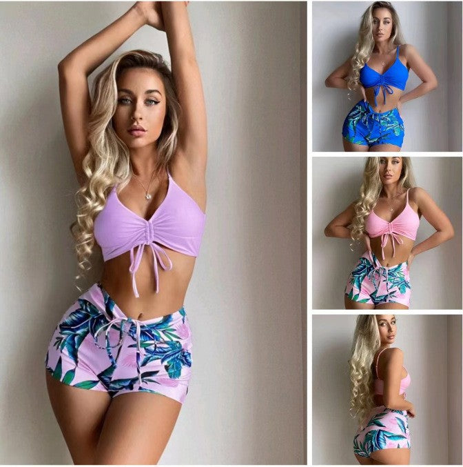 Women's bikini set with sophisticated drawstring and high-cut shorts Mune Fashion