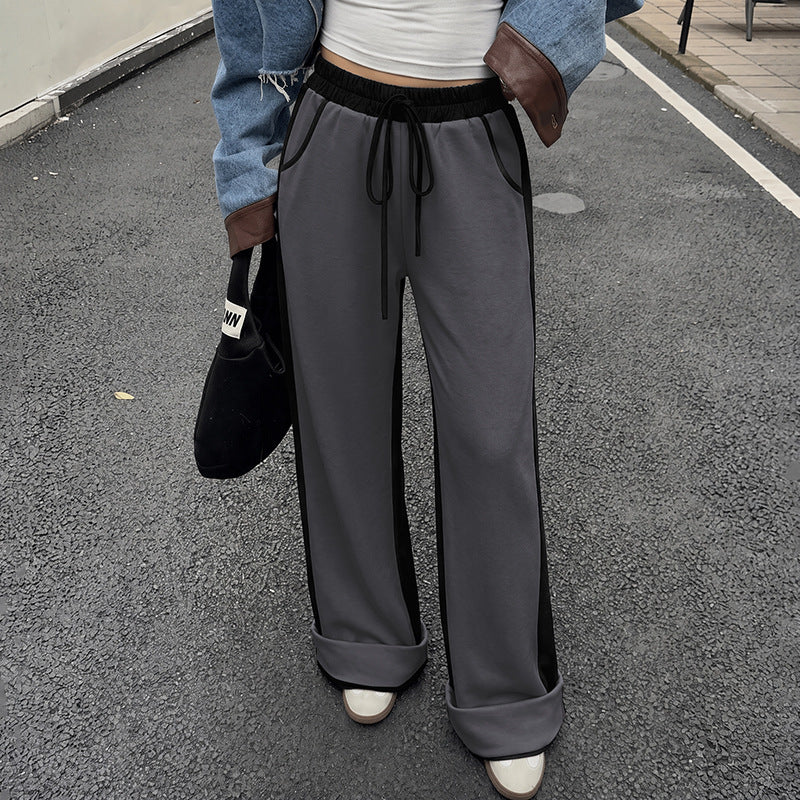 Women Solid Color Relaxed Fit Jogging Pants Mune Fashion