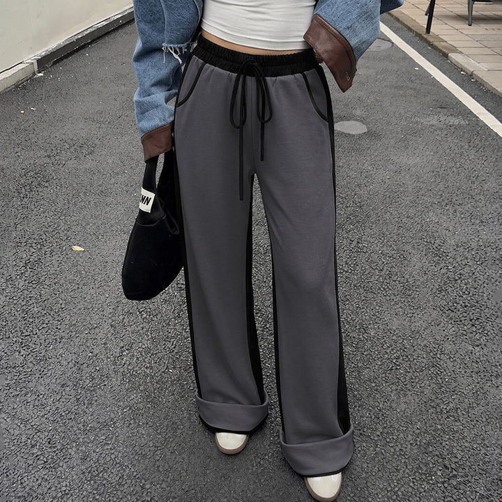 Women Solid Color Relaxed Fit Jogging Pants Mune Fashion