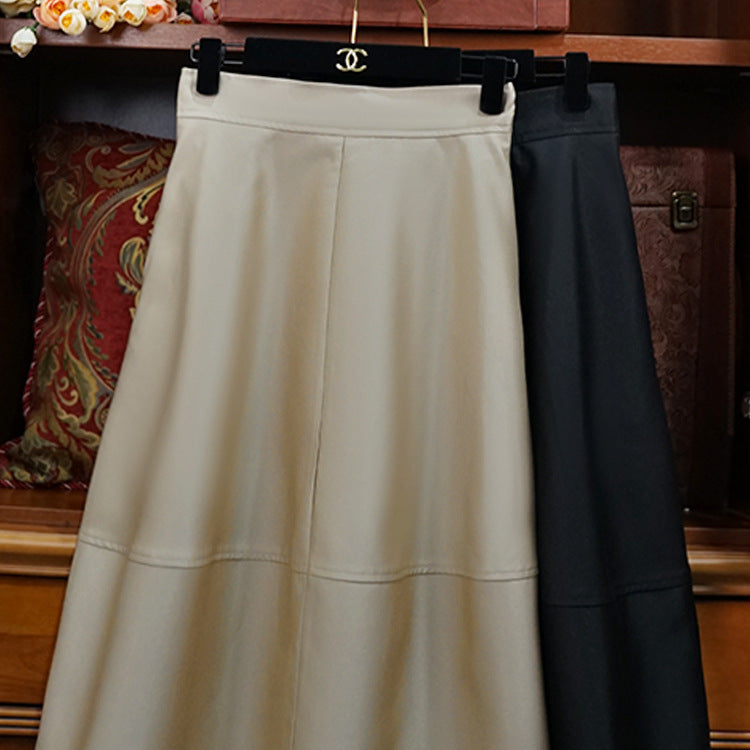 Ladies Elegant, Swinging Leather Skirt Mune Fashion