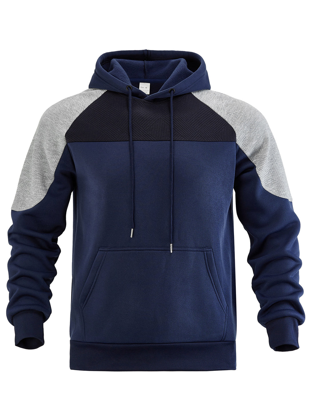 Men's hoodie with textured inserts and kangaroo pocket Mune Fashion