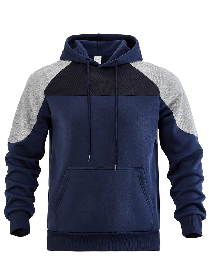 Men's hoodie with textured inserts and kangaroo pocket Mune Fashion