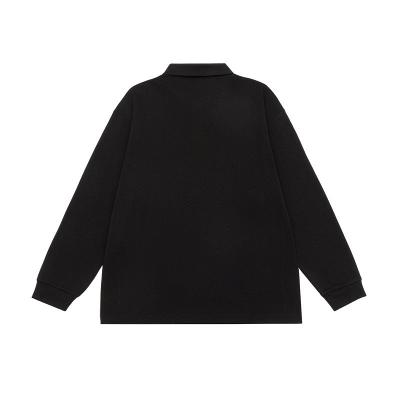 Unisex Long Sleeve Polo Shirt in Oversize Sweatstyle with Contrast Side Inserts Mune Fashion