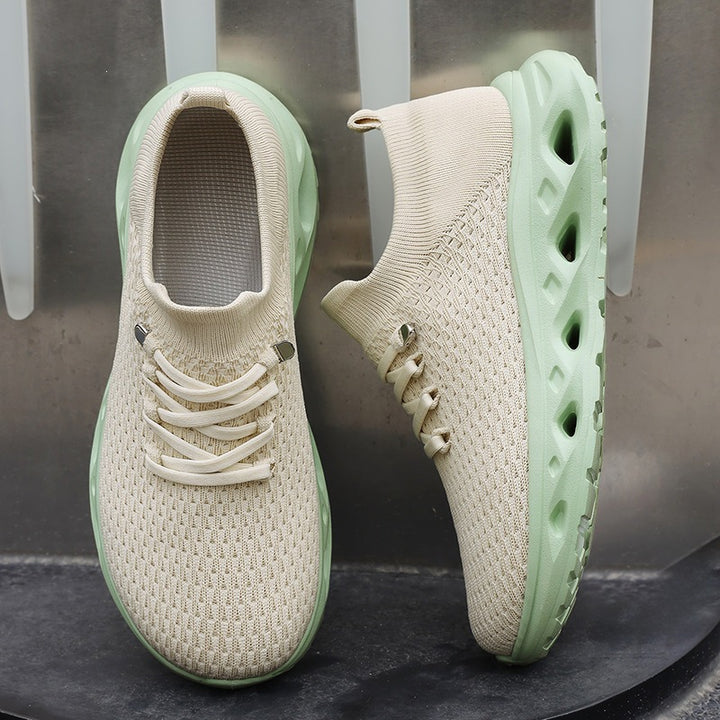 Unisex Breathable Knitted Sneakers with Sock-Like Shaft and Cushioning Hollow Sole Mune Fashion