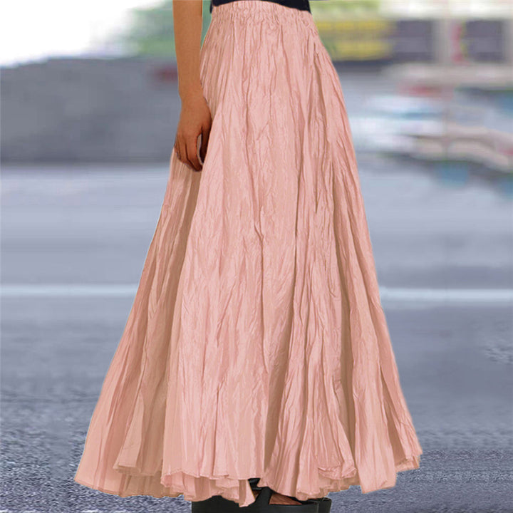 Ladies nan further maxi skirt with wrinkled look and elastic waistband Mune Fashion