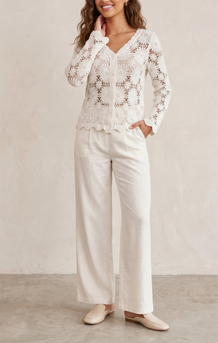 Ladies filigree crochet cardigan Mune Fashion