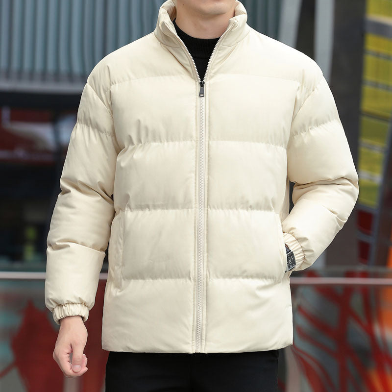 Men's short cut quilted thermal jacket with stand-up collar, two-way zipper and elastic cuffs Mune Fashion