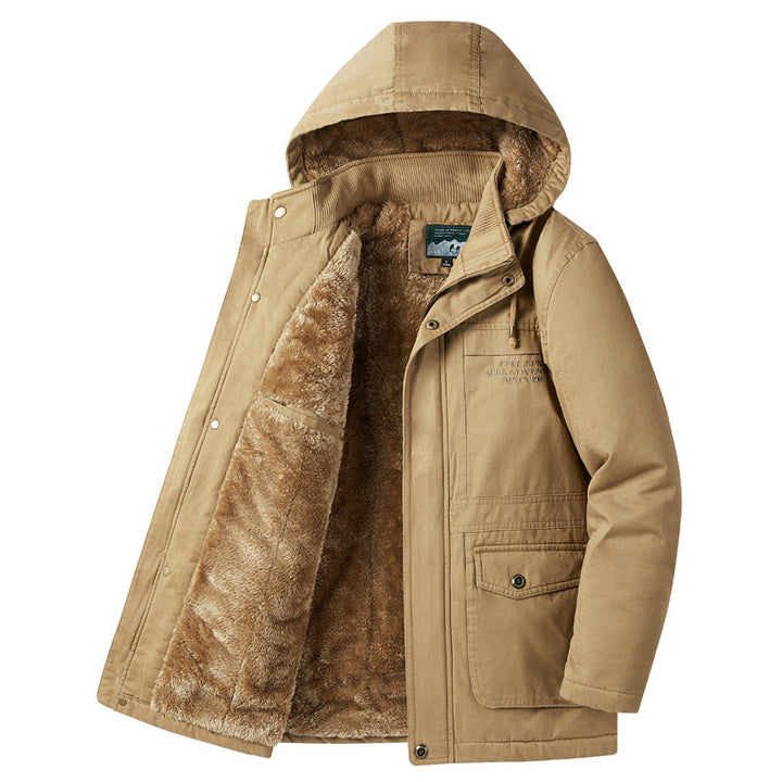 Men's parka with teddy lining, hood and sturdy canvas outer layer Mune Fashion