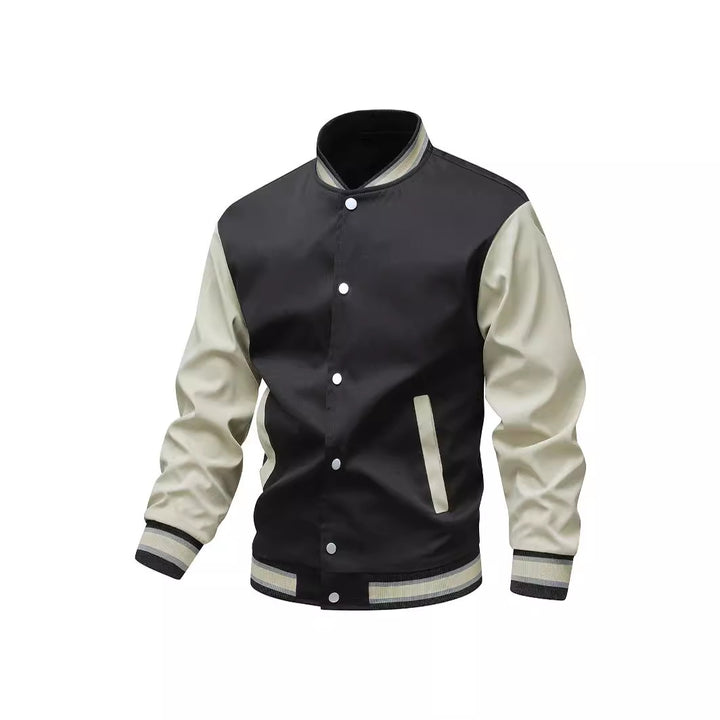 Men's collegiate bomber jacket in varsity style with contrast sleeves Mune Fashion