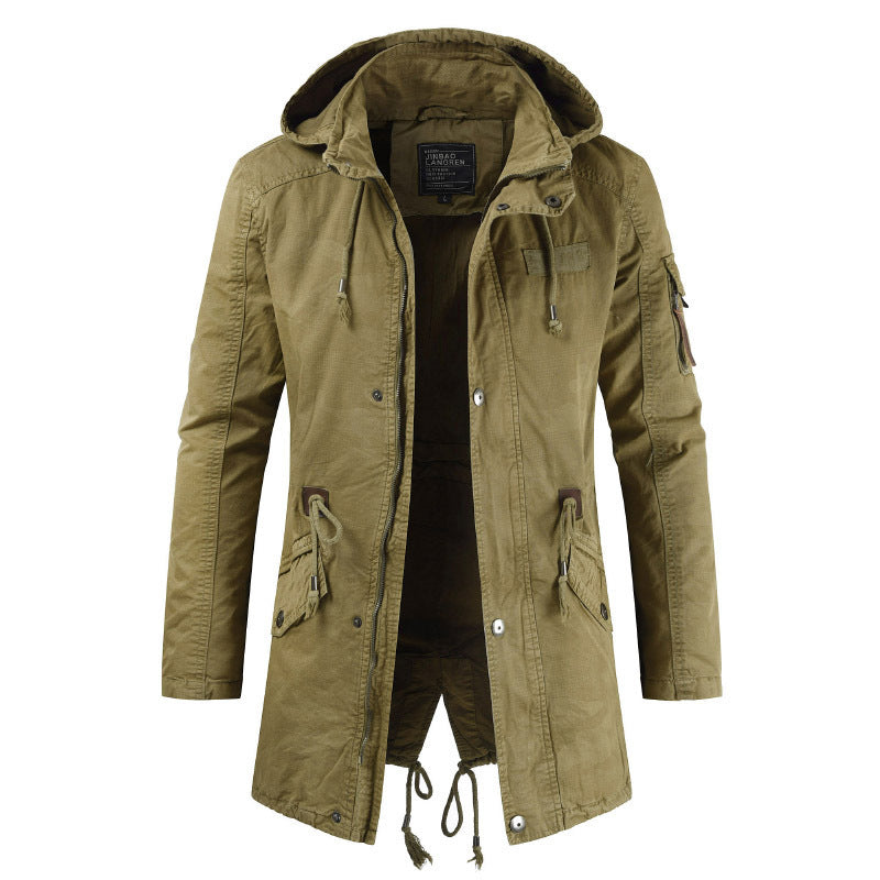 Men's Casual and Functional Parka Jacket with Hood and Practical Pockets Mune