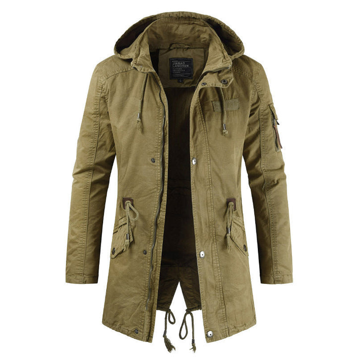 Men's Casual and Functional Parka Jacket with Hood and Practical Pockets Mune