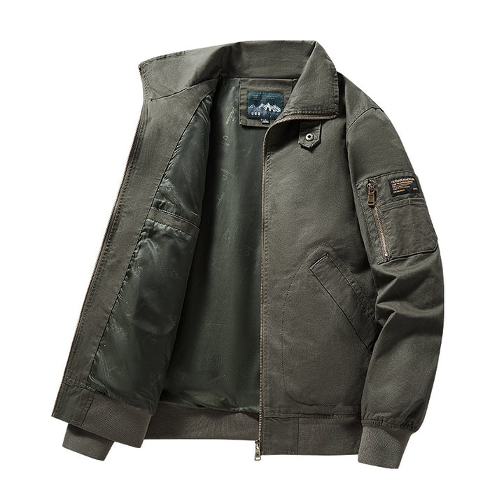 Men's bomber jacket in pilot style with quilted inner lining and sleeve zipper pocket Mune Fashion