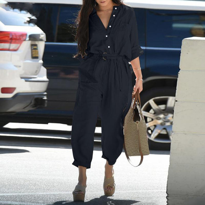 Mune | Women's Utility Jumpsuit with Long Sleeves and Pockets