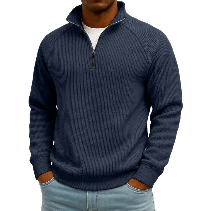 Men's Comfortable Sweater with Stand-up Collar Mune Fashion