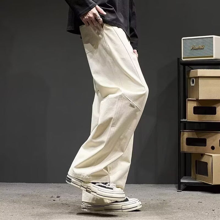 Men's Loose-Fitting Utility Pants with Side Pockets Mune Fashion