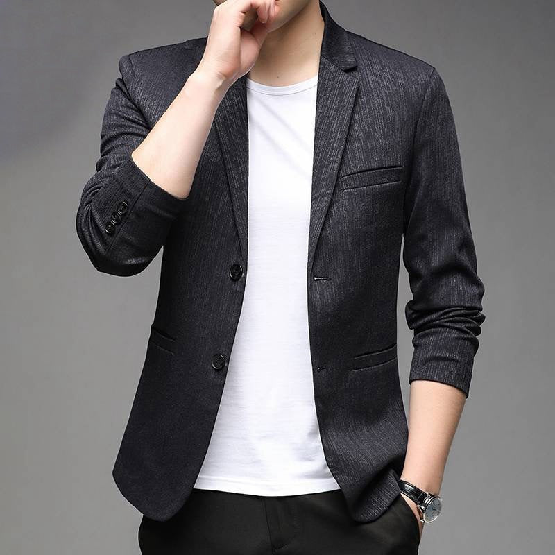Men's slim-fitting structured blazer with subtle sheen and half lining Mune Fashion