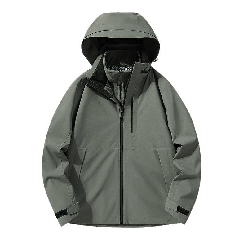 Men's Waterproof Technical Softshell Hybrid Jacket with Integrated Fleece Lining and Adjustable Hood Mune Fashion