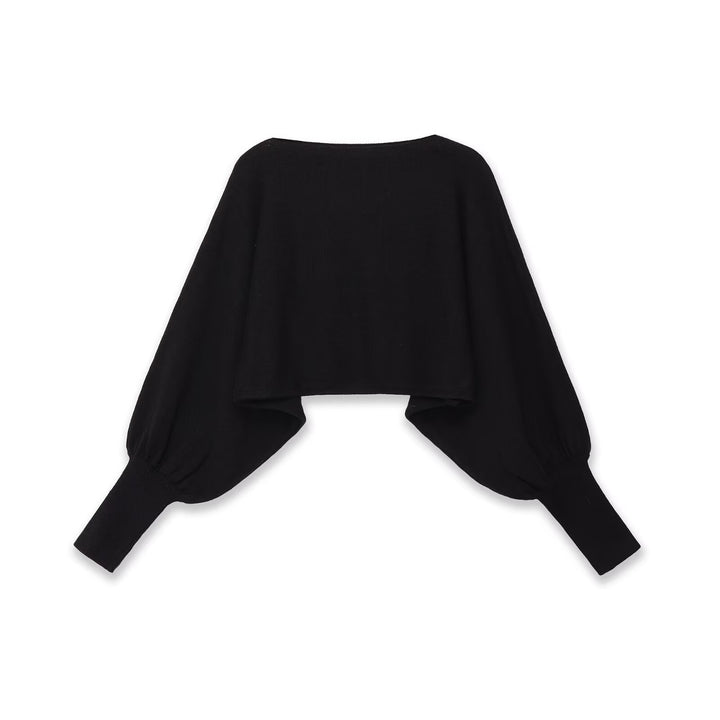 Ladies cropped bolero with wide batwing sleeves and long ribbed cuffs Mune Fashion