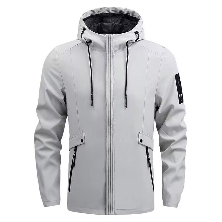 Men's Waterproof Softshell Jacket with Hood, Windproof and Breathable Mune Fashion