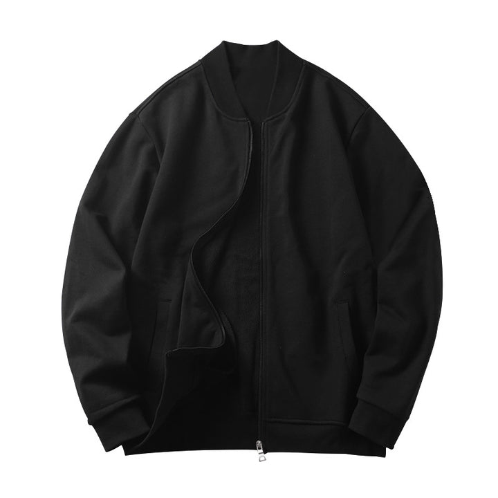 Men's minimalist bomber jacket with full-zip, ribbed stand collar & side pockets Mune Fashion