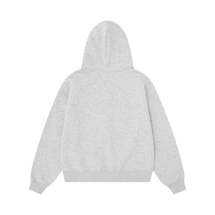Women's Layered Hooded Jacket with Integrated Polka Dot Inner Layer and Drawstring Hood