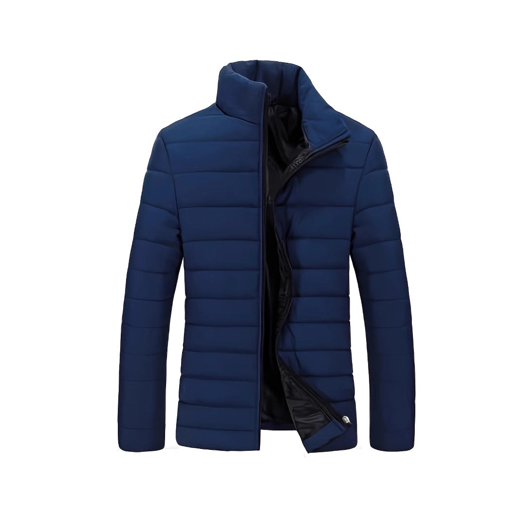 Men's Slim Fit Ultralight Thermo Quilted Jacket with High Stand-Up Collar Mune Fashion