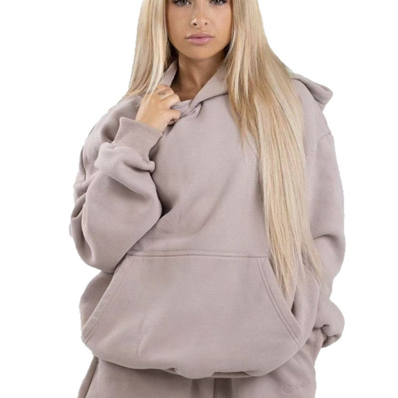 Women's oversized hoodie with kangaroo pocket and soft fleece lining Mune Fashion