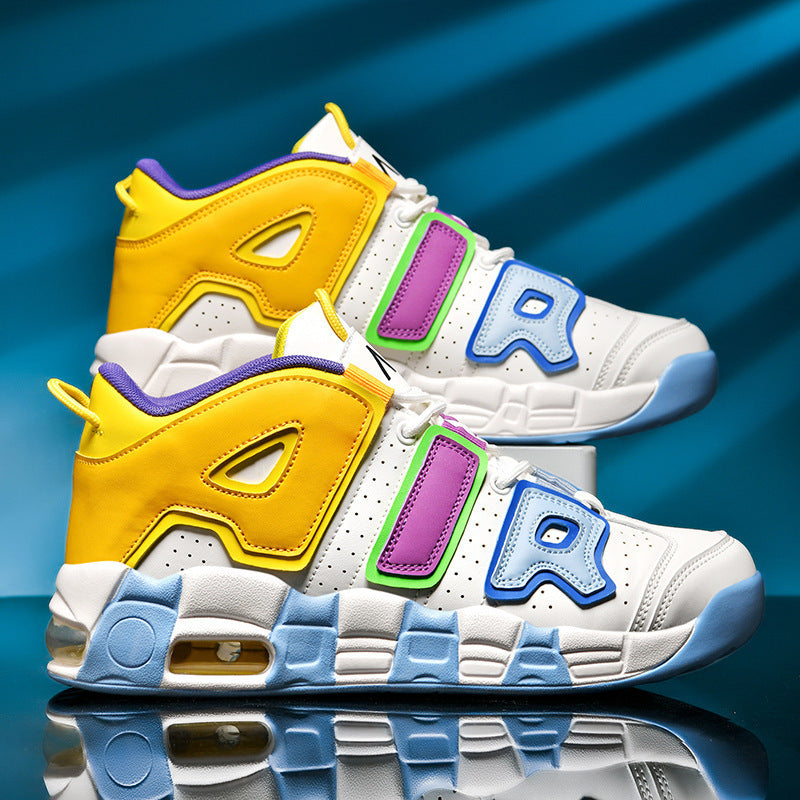 Unisex high-quality streetball sneakers with perforated upper material, reinforced overlays, and cushioned wave midsole Mune Fashion