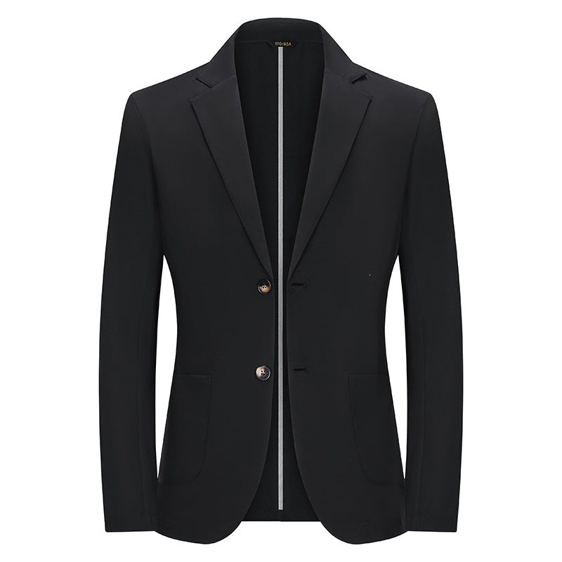 Men's Modern Slim-Fit Blazer with Narrow Lapel and Patch Pockets Mune Fashion