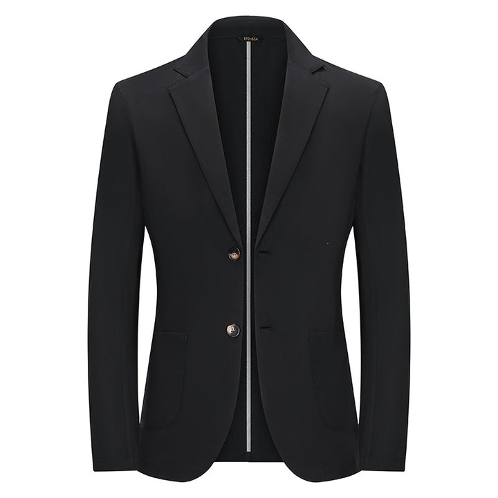 Men's Modern Slim-Fit Blazer with Narrow Lapel and Patch Pockets Mune Fashion