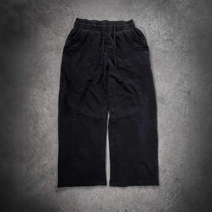 Men's Nan Oversized Leisure Joggers with Curved Seam Details, Drawstring Waistband and Elastic Leg Openings Mune Fashion