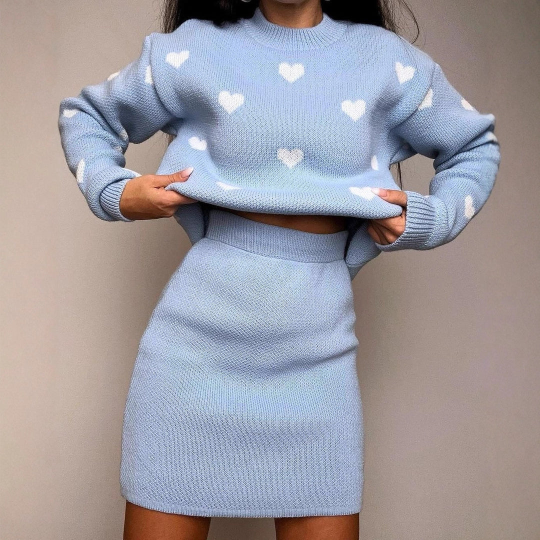 Women’s sweater with heart jacquard and loose oversized fit Mune Fashion