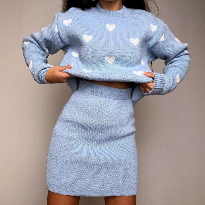 Women’s sweater with heart jacquard and loose oversized fit Mune Fashion