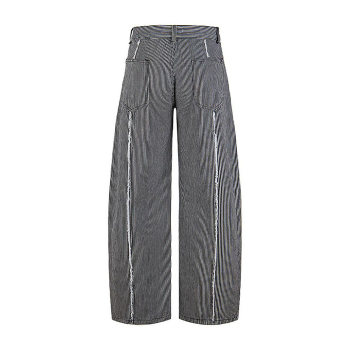 Women Wide Culotte Pants with High Waist, Pinstripe and Used Side Seam Mune Fashion
