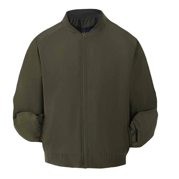 Men's Lightweight Bomber Transitional Jacket with Raglan Sleeves, Ribbed Hem & Windproof Shell Mune Fashion