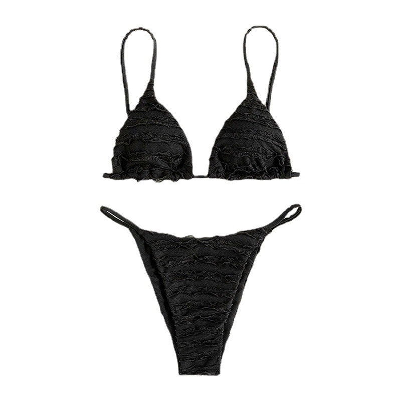 Women's Triangle Bikini with Voluminous Ruffle Design Mune Fashion