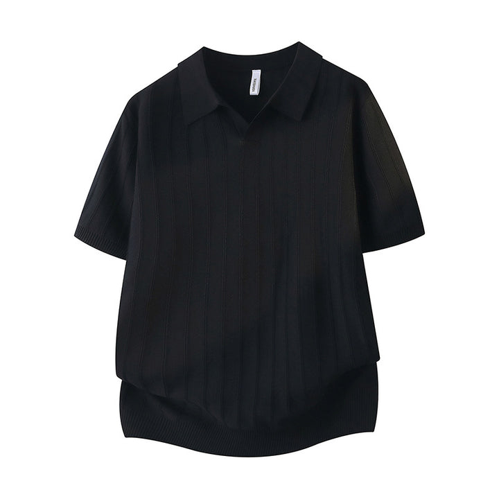 Women’s Stylish Short Sleeve Polo Shirt with Texture Mune Fashion