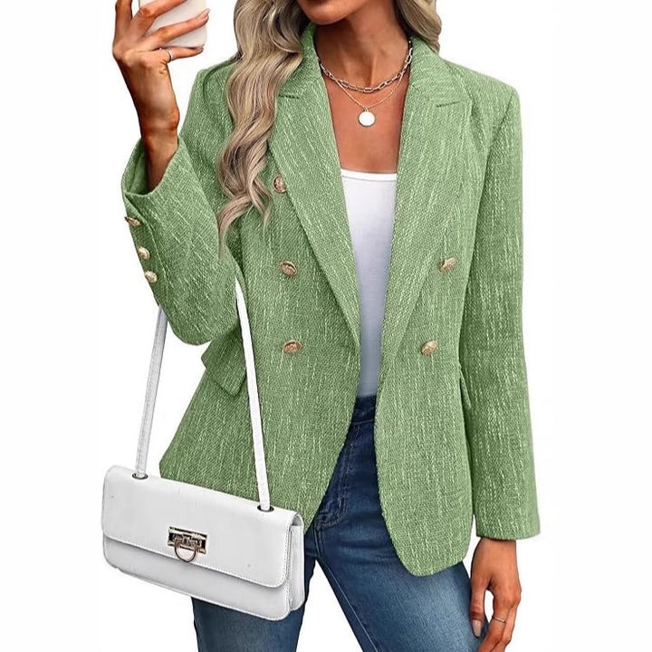 Women's Fashionable Double-Breasted Blazer Jacket