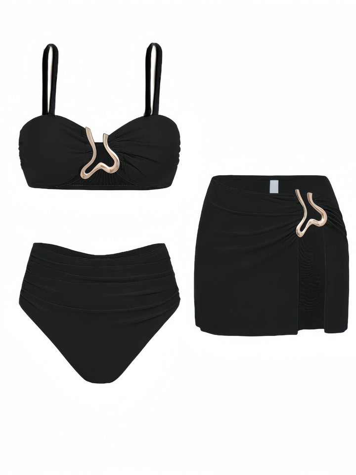 Women's bikini set with elegant wrap skirt and fashionable design Mune Fashion