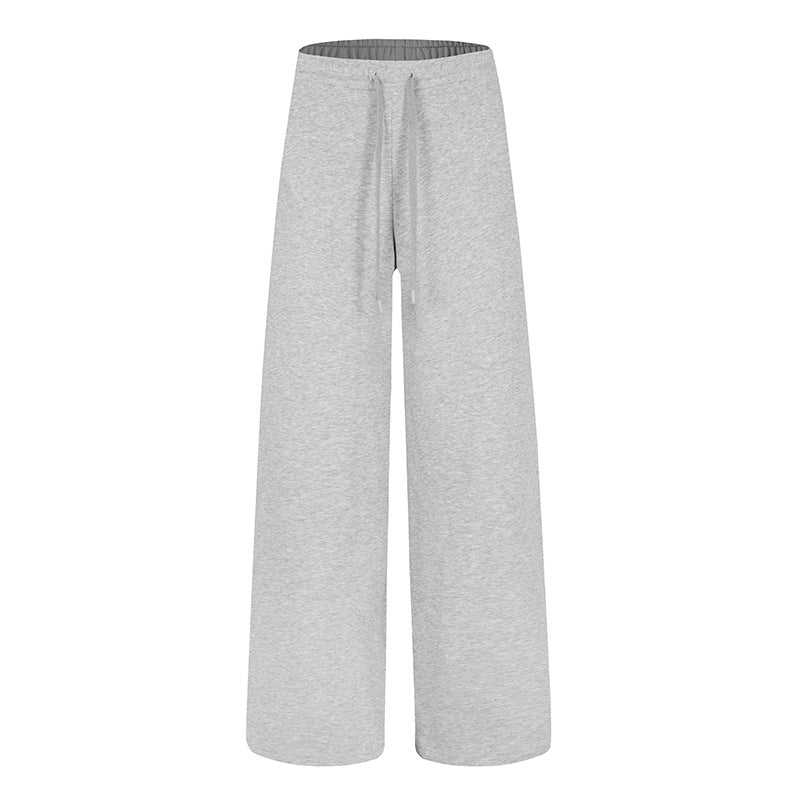 Women's Loose Lounge Jogging Pants with High Waist and Drawstring Mune Fashion