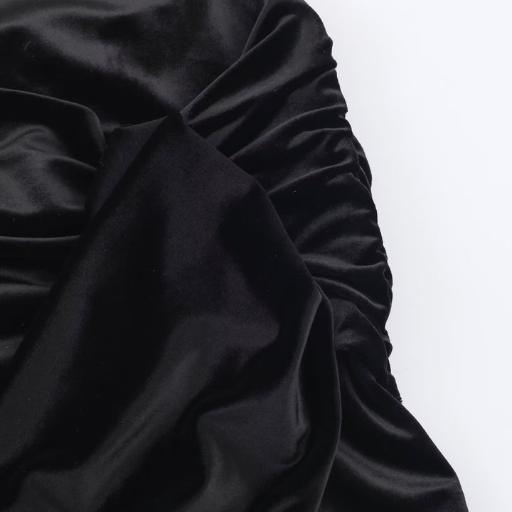 Women's mini dress with roll collar, long sleeve and side drape bow Mune Fashion