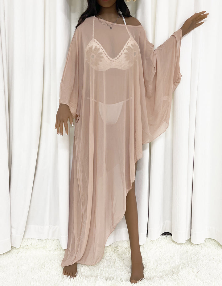 Women's transparent beach cover-up with flowing design Mune Fashion