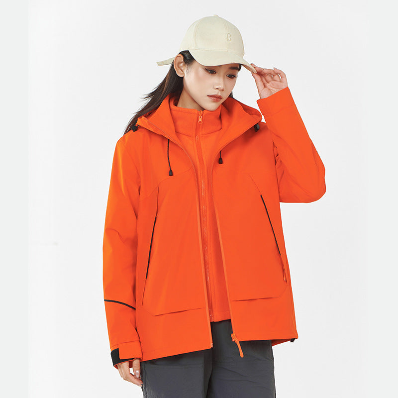 Women's Lightweight Wind and Water Repellent Softshell Trekking Jacket with Adjustable Hood Mune Fashion