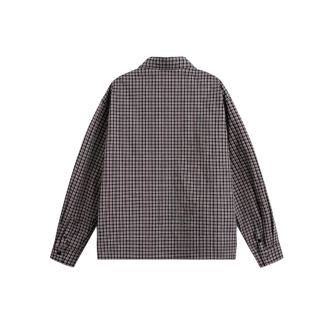 Men's Lightweight Checkered Shirt Jacket in Boxy Cut with Applied Chest Pocket Mune Fashion