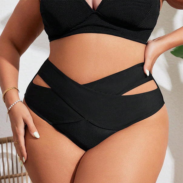Women's high-cut bikini bottom with crossed design Mune Fashion