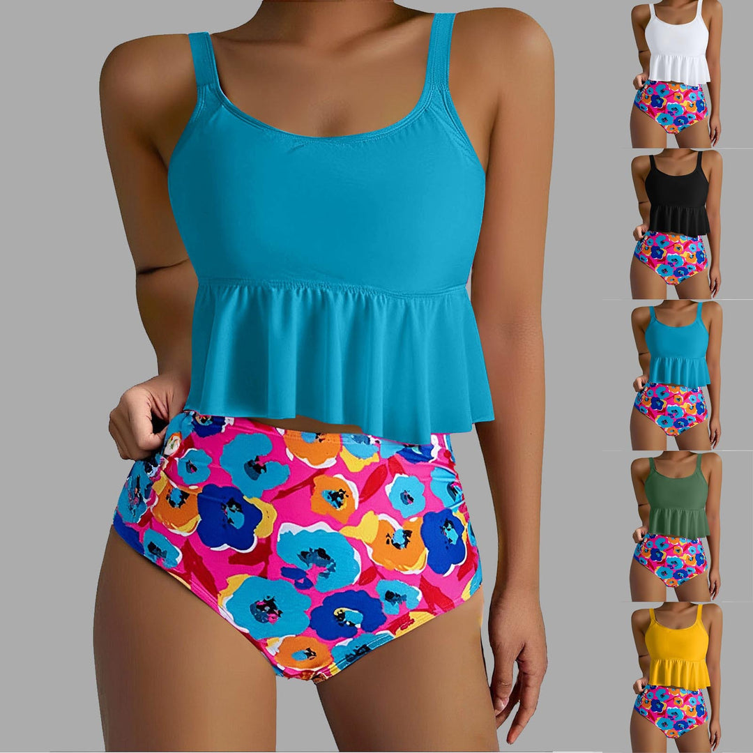 Damen Tankini-Set mit floralen Akzenten und Rüschen Echo Archiv