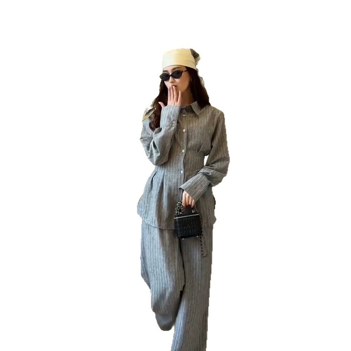 Women's Lightweight Linen Loungewear Set with Oversized Shirt and Wide Leg Pants Mune Fashion
