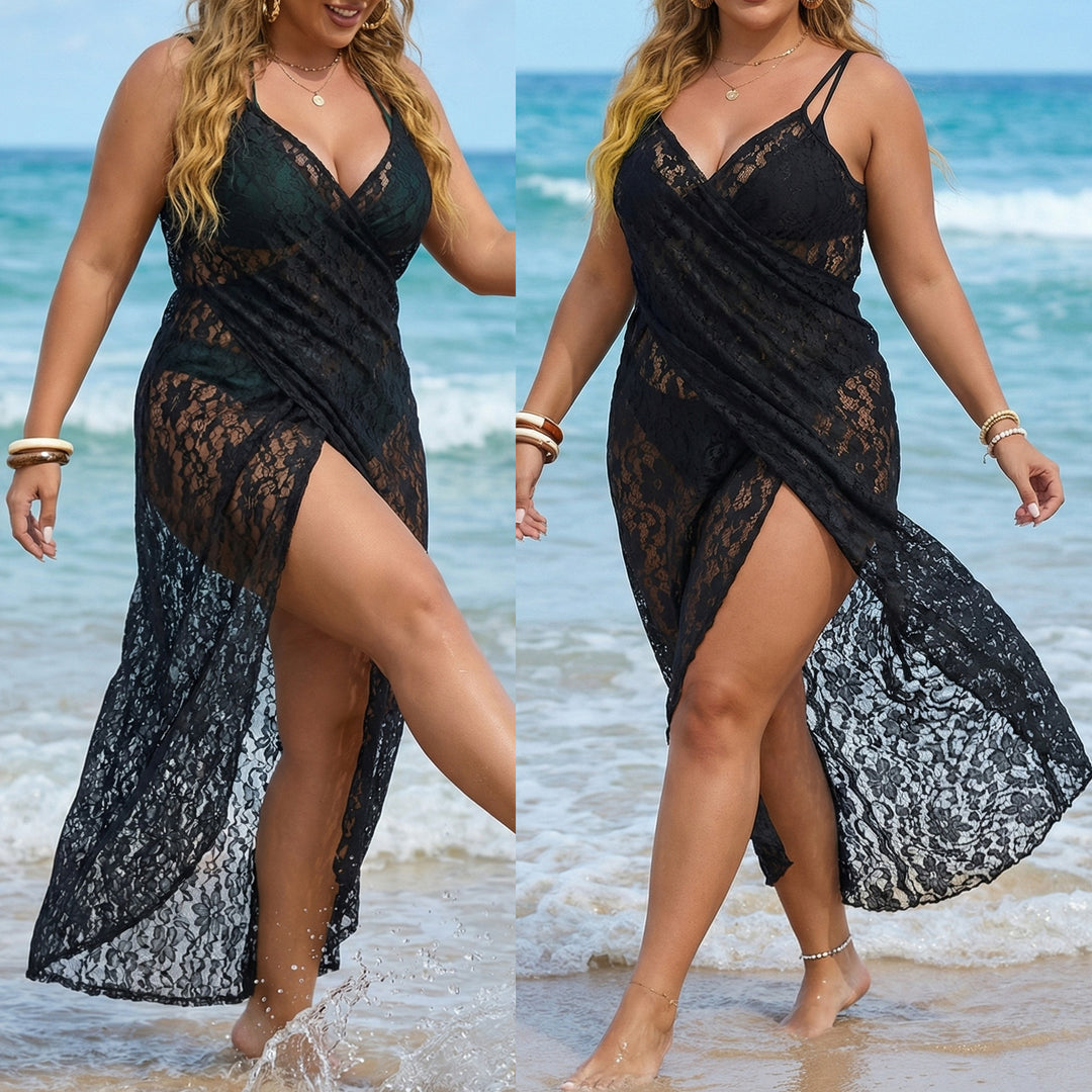 Women Transparent Lace Beach Dress Mune Fashion