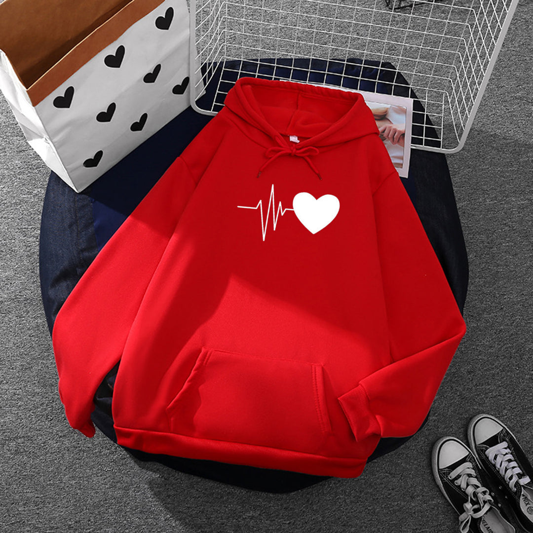 Women’s hoodie with finger heart print, oversized cut and kangaroo pocket Mune Fashion