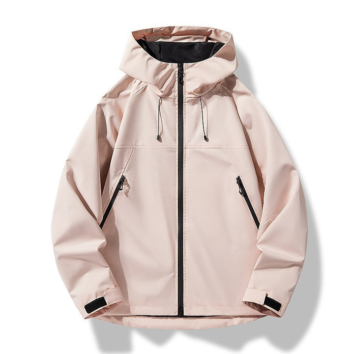 Men's Lightweight Two-Tone Softshell Hoodie Jacket with Hood, Zipper Pockets and Elastic Hem Mune Fashion